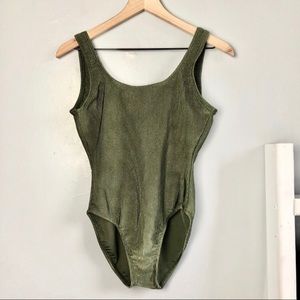 VTG Catalina Green Ribbed One Piece Swimsuit